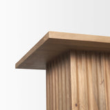 June Light Brown Wood w/ Fluting Square Side Table by Mercana at Eve Furniture