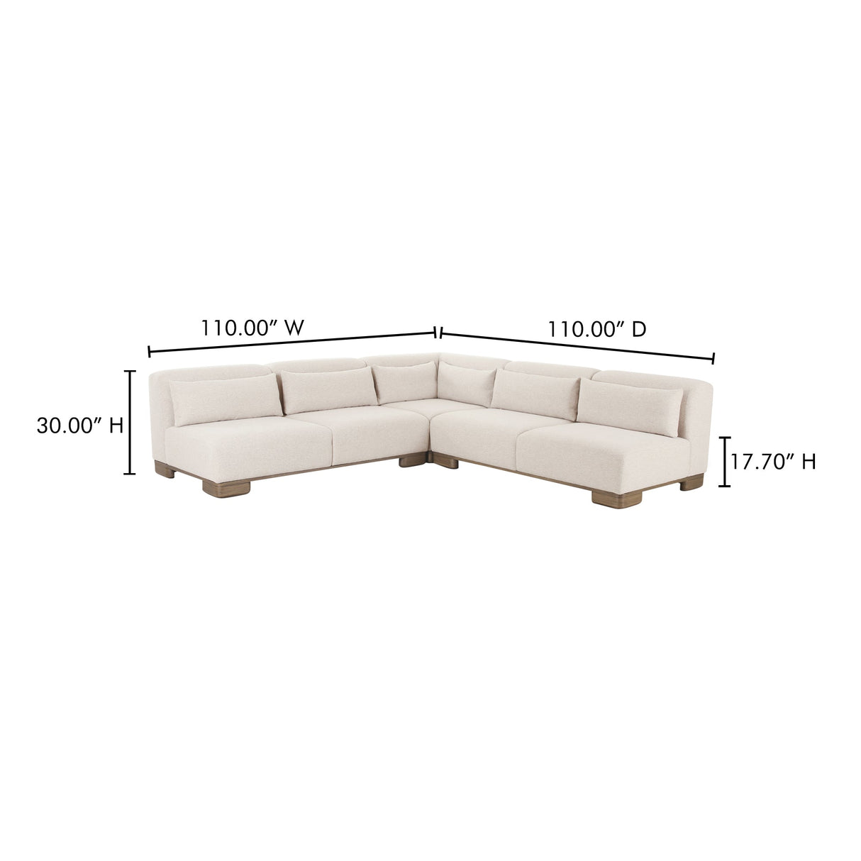June Oatmeal Corner Modular Sectional by MOES at Eve Furniture