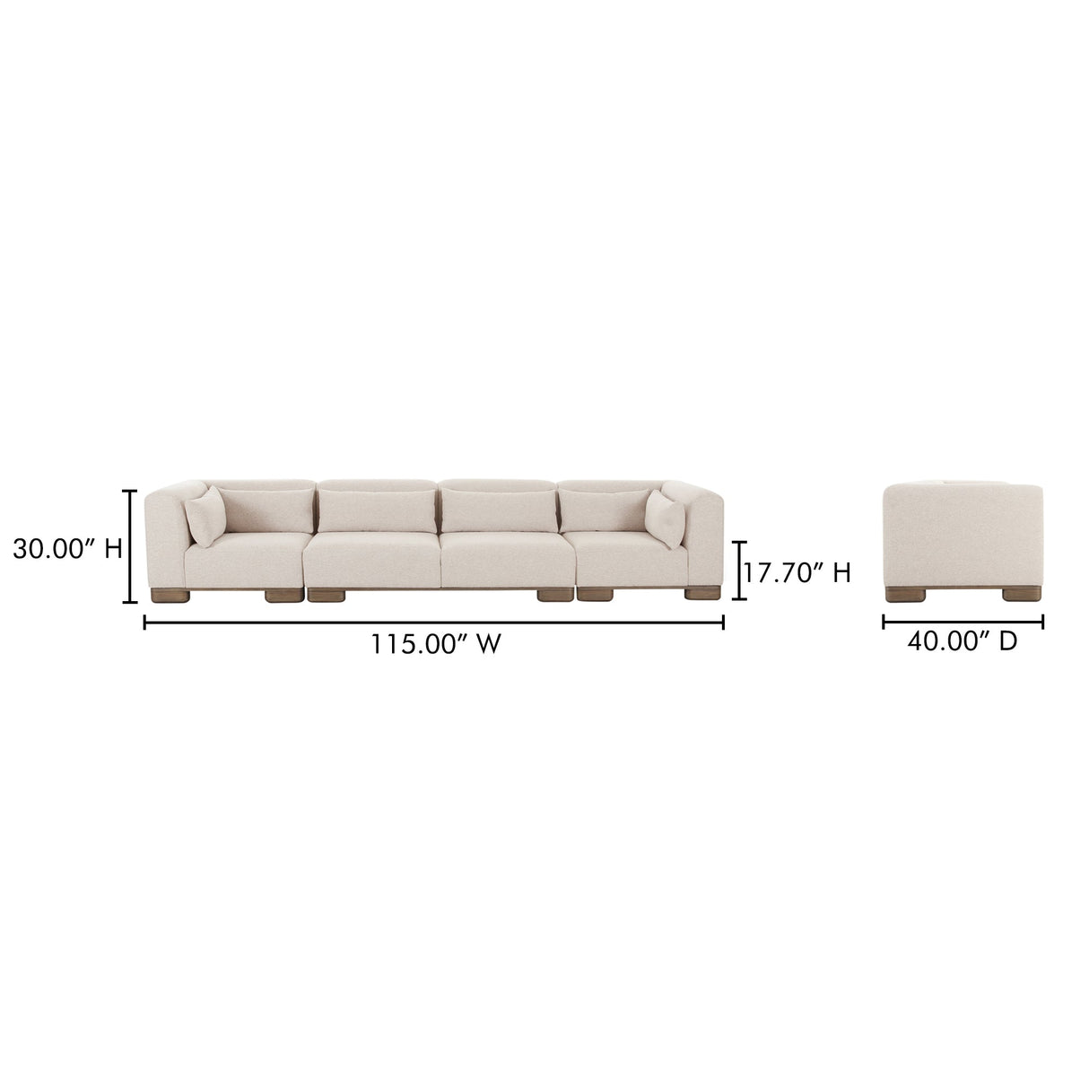 June Oatmeal Modular Sofa by MOES at Eve Furniture