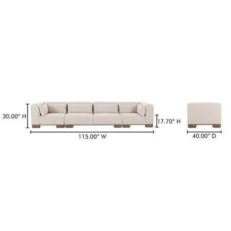 June Oatmeal Modular Sofa by MOES at Eve Furniture