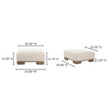 June Oatmeal Ottoman by MOES at Eve Furniture