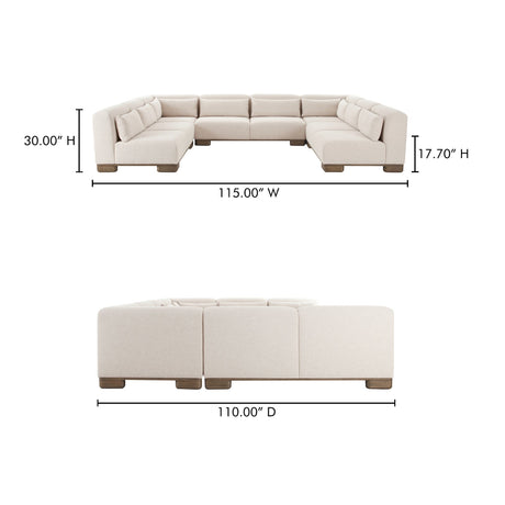 June Oatmeal U Shaped Modular Sectional by MOES at Eve Furniture