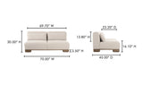June Sofa Oatmeal by Moe's Home at Eve Furniture