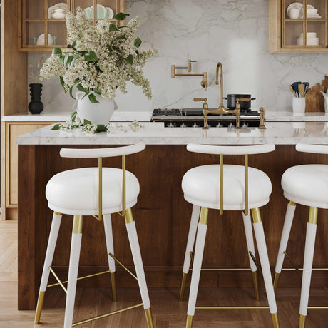 Juniper Performance Vegan Leather Stool by TOV Furniture at Eve Furniture