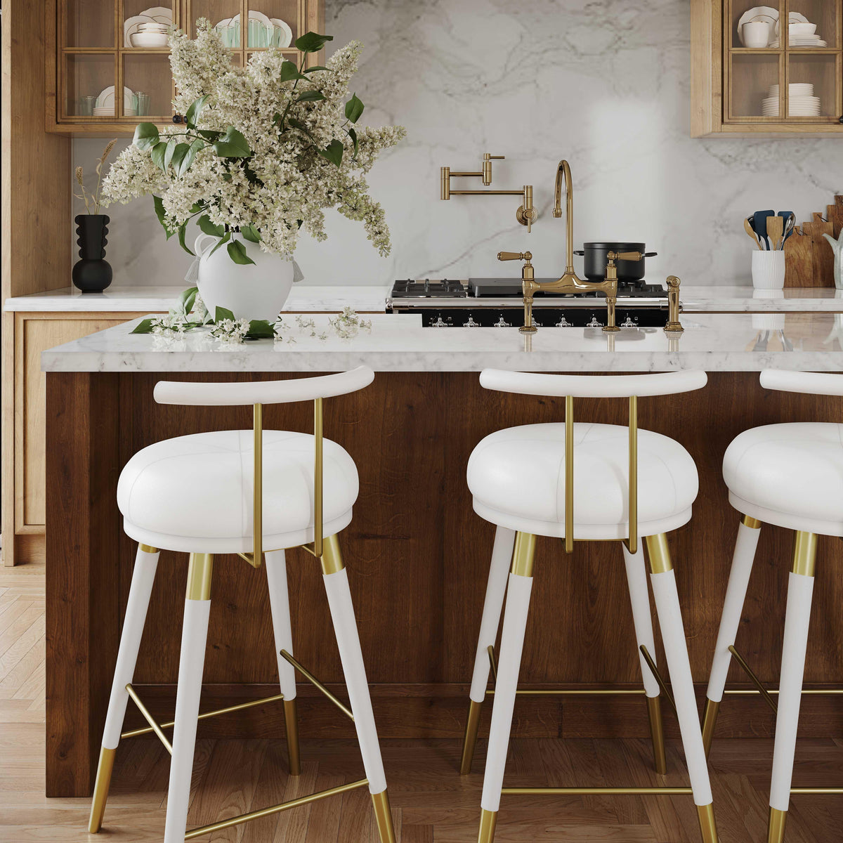 Juniper Performance Vegan Leather Stool by TOV Furniture at Eve Furniture