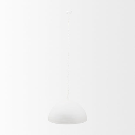 Juniper Round White Dome Pendant Light by Mercana at Eve Furniture