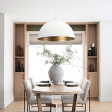Juniper Round White Dome Pendant Light by Mercana at Eve Furniture