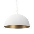 Juniper Round White Dome Pendant Light by Mercana at Eve Furniture