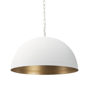 Juniper Round White Dome Pendant Light by Mercana at Eve Furniture