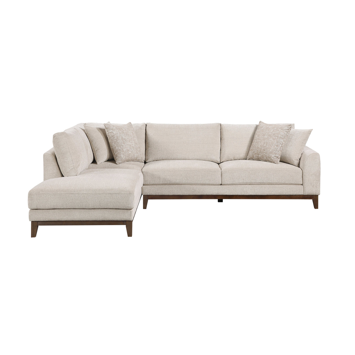 Juniper Taupe Chenille 2-Piece Sectional with Left Chaise by Homelegance at Eve Furniture