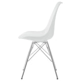 Juniper White/Chrome Armless Dining Chairs, Set of 2 by Coaster at Eve Furniture