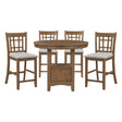Junipero Brown 5-Piece Round/Oval Counter Height Set by Homelegance at Eve Furniture