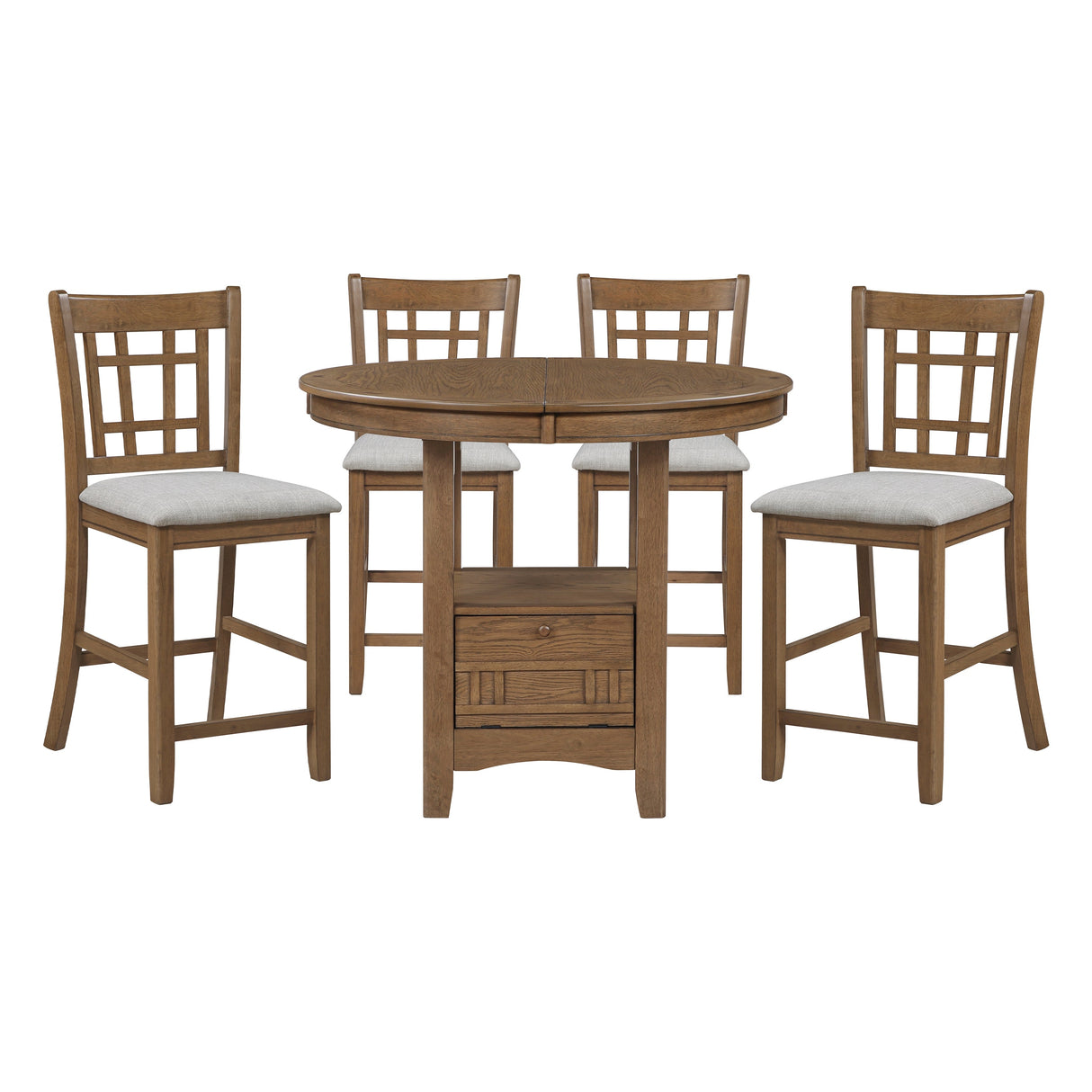 Junipero Brown 5-Piece Round/Oval Counter Height Set by Homelegance at Eve Furniture
