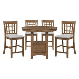 Junipero Brown 5-Piece Round/Oval Counter Height Set by Homelegance at Eve Furniture