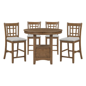 Junipero Brown 5-Piece Round/Oval Counter Height Set by Homelegance at Eve Furniture
