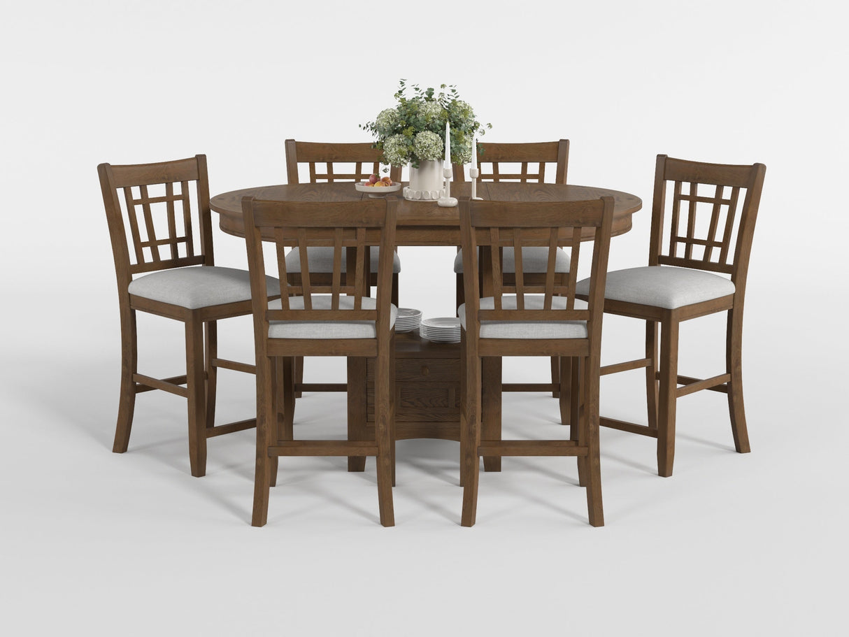 Junipero Brown/Light Gray Counter Height Chair, Set of 2 by Homelegance at Eve Furniture