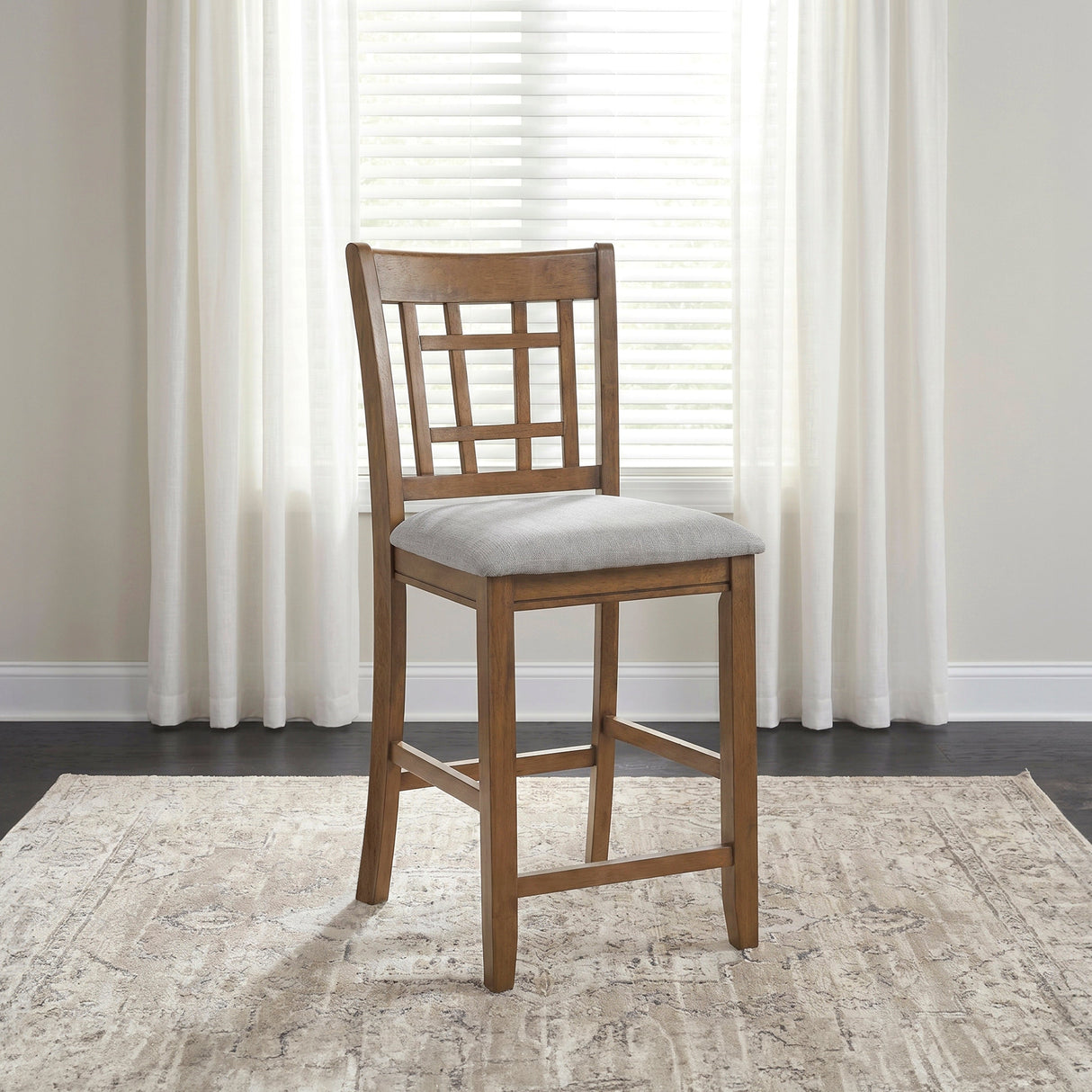 Junipero Brown/Light Gray Counter Height Chair, Set of 2 by Homelegance at Eve Furniture