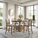 Junipero Brown/Light Gray Counter Height Chair, Set of 2 by Homelegance at Eve Furniture