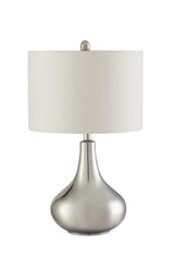 Junko Drum Shade Table Lamp Chrome/White