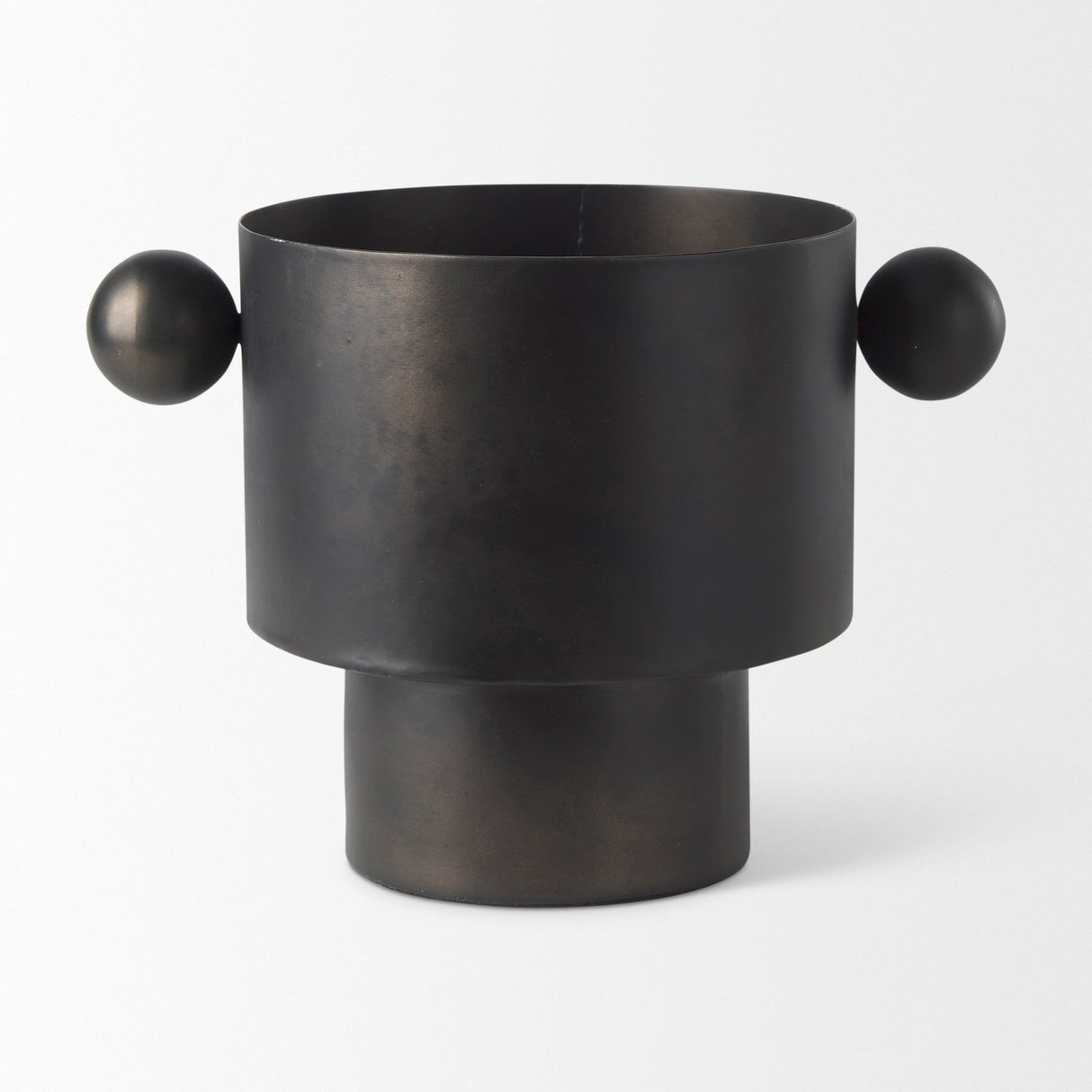 Juno 6.5H Medium Black Iron Vase by Mercana at Eve Furniture