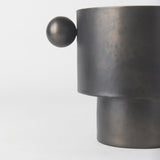 Juno 6.5H Medium Black Iron Vase by Mercana at Eve Furniture