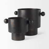 Juno 6.5H Medium Black Iron Vase by Mercana at Eve Furniture