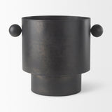 Juno 8.5H Large Black Iron Vase by Mercana at Eve Furniture