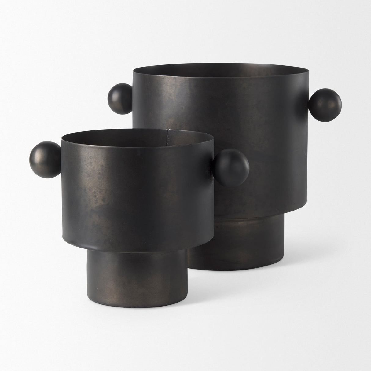 Juno 8.5H Large Black Iron Vase by Mercana at Eve Furniture