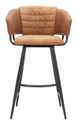 Juno Brown Barstool (Set of 2) by Zuomod at Eve Furniture