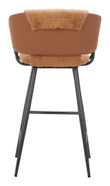 Juno Brown Barstool (Set of 2) by Zuomod at Eve Furniture