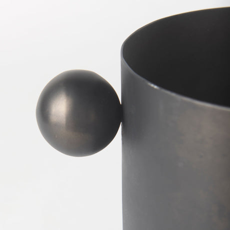 Juno Medium Black Iron Vase by Mercana at Eve Furniture