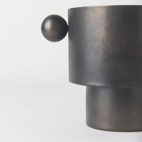Juno Medium Black Iron Vase by Mercana at Eve Furniture