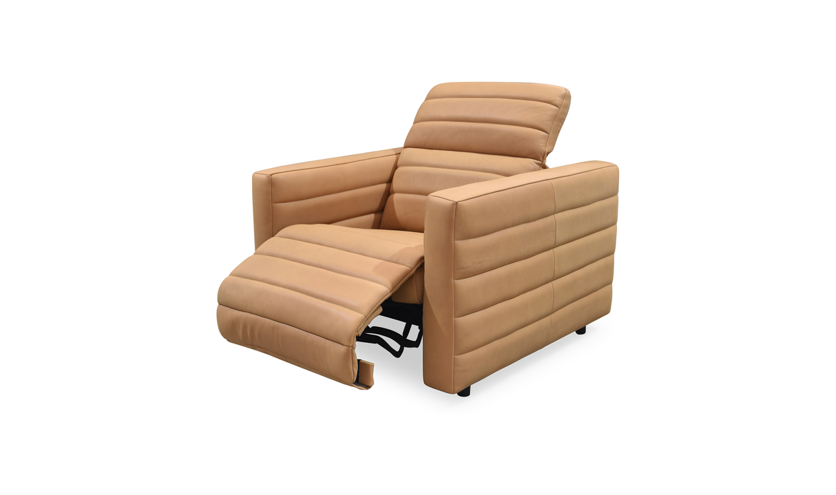 Juno Power Recliner Chair Tan Leather by Moe's Home at Eve Furniture