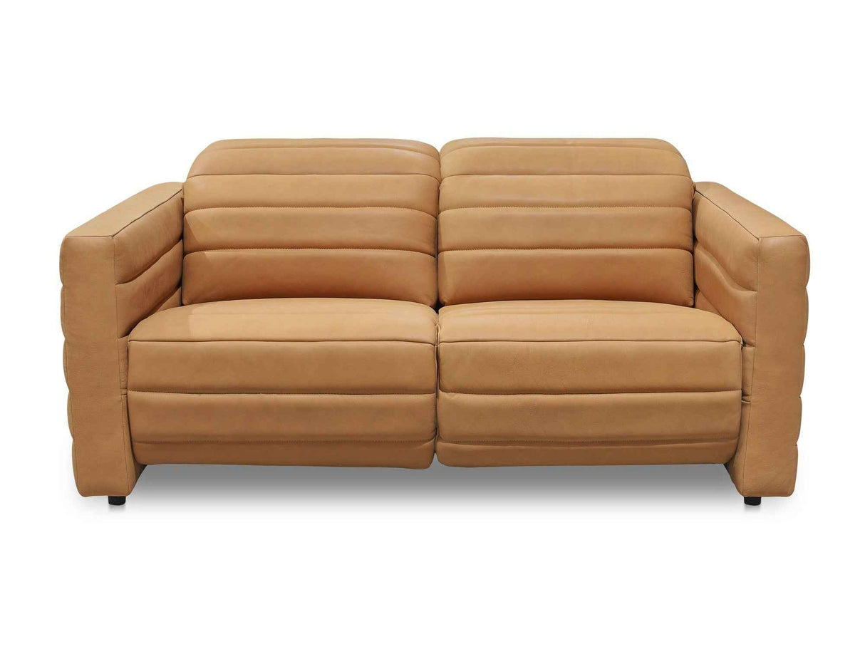 Juno Tan Leather Power Recliner Sofa