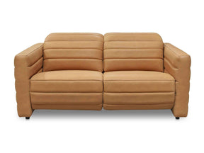 Juno Tan Leather Power Recliner Sofa