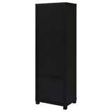 Jupiter 3-shelf Media Tower Bookcase with Storage Cabinet Black