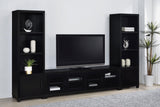 Jupiter Black 3-shelf Media Tower Bookcase with Storage Cabinet by Coaster at Eve Furniture