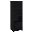 Jupiter Black 3-shelf Media Tower Bookcase with Storage Cabinet by Coaster at Eve Furniture