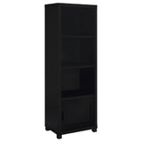 Jupiter Black 3-shelf Media Tower Bookcase with Storage Cabinet by Coaster at Eve Furniture