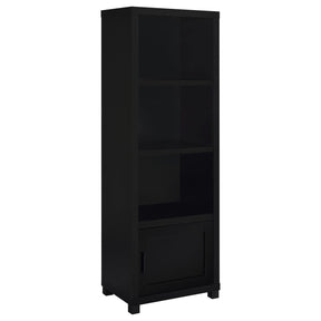 Jupiter Black 3-shelf Media Tower Bookcase with Storage Cabinet by Coaster at Eve Furniture