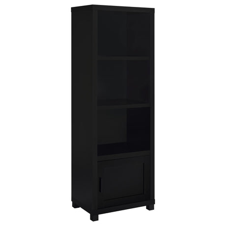 Jupiter Black 3-shelf Media Tower Bookcase with Storage Cabinet by Coaster at Eve Furniture