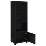 Jupiter Black 3-shelf Media Tower Bookcase with Storage Cabinet by Coaster at Eve Furniture