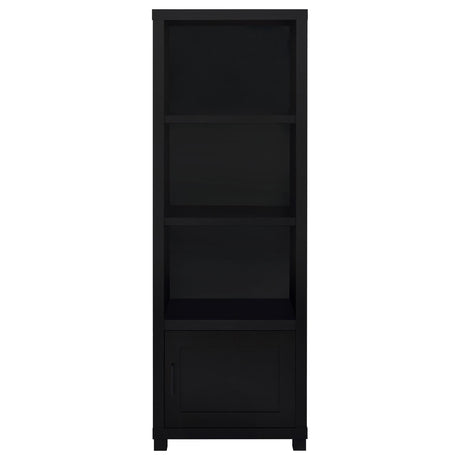 Jupiter Black 3-shelf Media Tower Bookcase with Storage Cabinet by Coaster at Eve Furniture