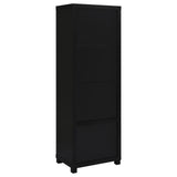 Jupiter Black 3-shelf Media Tower Bookcase with Storage Cabinet by Coaster at Eve Furniture