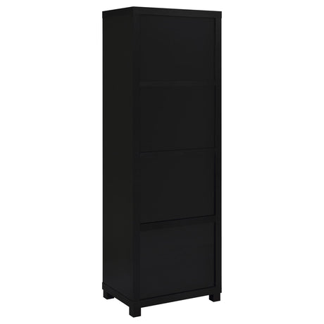Jupiter Black 3-shelf Media Tower Bookcase with Storage Cabinet by Coaster at Eve Furniture