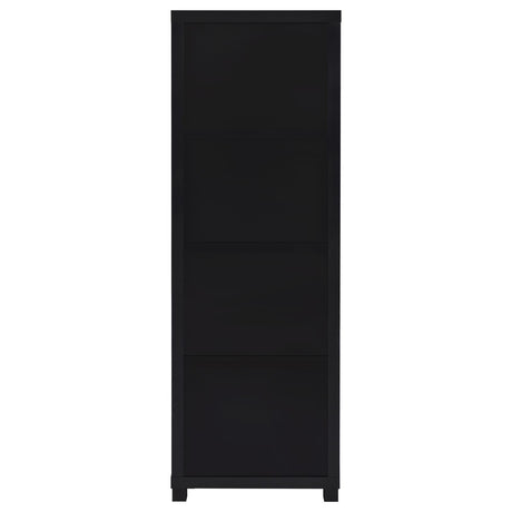 Jupiter Black 3-shelf Media Tower Bookcase with Storage Cabinet by Coaster at Eve Furniture