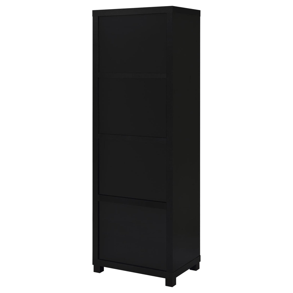 Jupiter Black 3-shelf Media Tower Bookcase with Storage Cabinet by Coaster at Eve Furniture