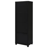 Jupiter Black 3-shelf Media Tower Bookcase with Storage Cabinet by Coaster at Eve Furniture