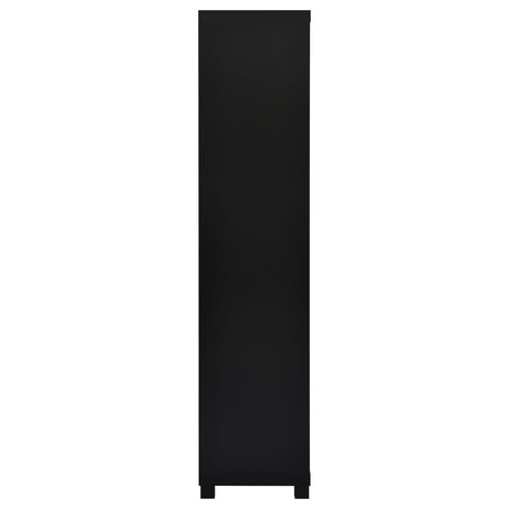 Jupiter Black 3-shelf Media Tower Bookcase with Storage Cabinet by Coaster at Eve Furniture