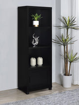Jupiter Black 3-shelf Media Tower Bookcase with Storage Cabinet by Coaster at Eve Furniture
